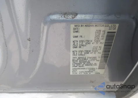 2019 Nissan Frontier Sv from USA, damaged, VIN 1N6AD0ER4KN733963